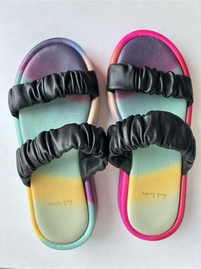 Paul Smith Maple Leather Slide Sandals Colorblock Platform 37